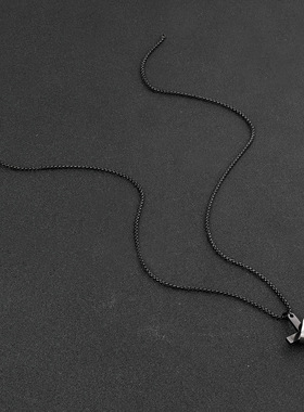 跨境新款不锈钢十字架双环项链