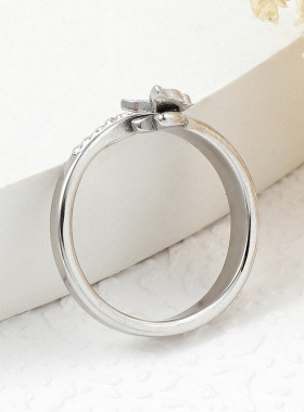 跨境时尚不锈钢蝴蝶戒指