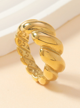 跨境新品不规则爱心镀金戒指