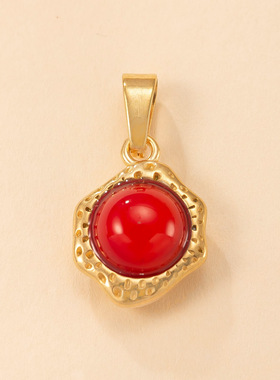 不锈钢天然石轻奢镀金项链