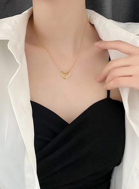 钛钢爱心项链女款0305