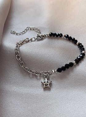 日韩五角星星笑脸拼接串珠手链