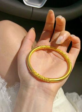 新中式磨砂纹理手镯女新款