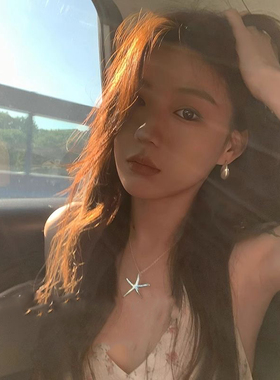 极简冷淡风银色海星项链女日常百搭星星锁骨链甜酷颈链