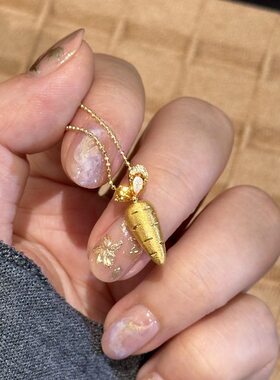 轻奢小众闪钻胡萝卜锁骨链女款