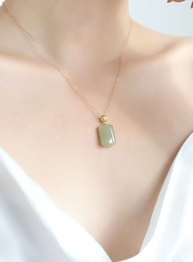 日韩方糖平安无事牌吊坠项链