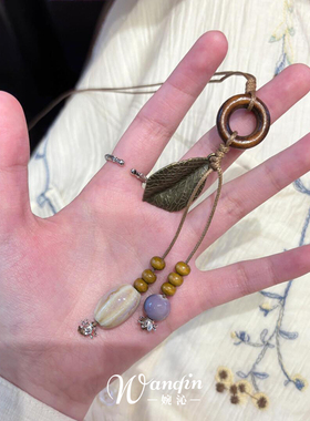 民族风树叶圆环流苏项链