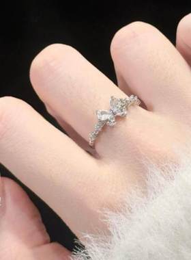 甜心公主小众设计开口情侣对戒