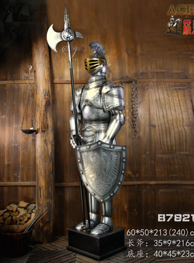 欧式风酒吧纯手工铁艺武士装饰品