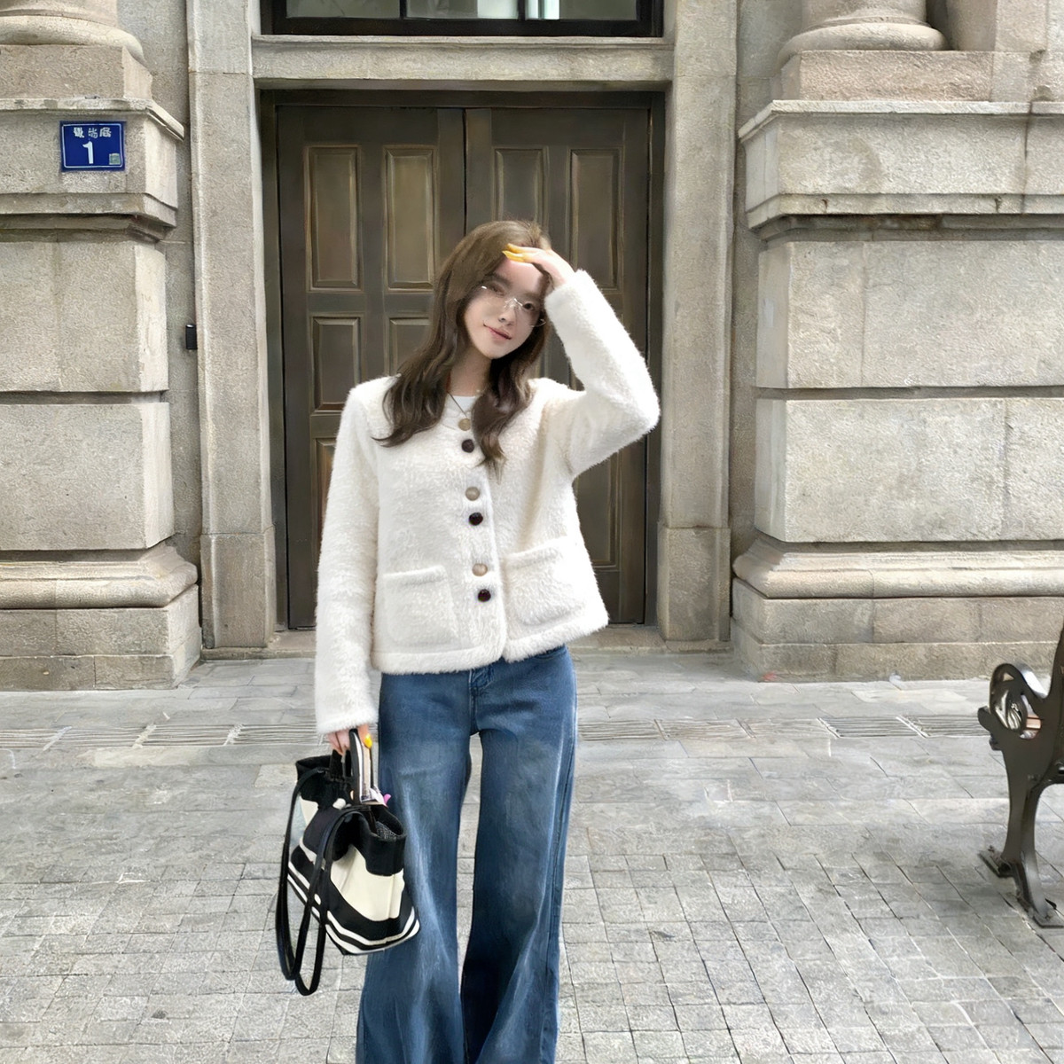 七七设计法式浪漫～环保皮草毛绒绒小香风短外套26900,淘宝优惠券,粉丝福利购,淘宝优惠卷