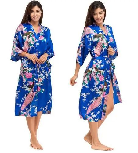 Silk Kimono Robe Bathrobe Women Satin Robe Silk Robes Night - 图3