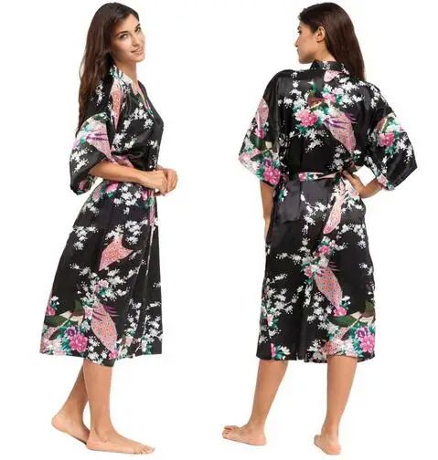 Silk Kimono Robe Bathrobe Women Satin Robe Silk Robes Night - 图0