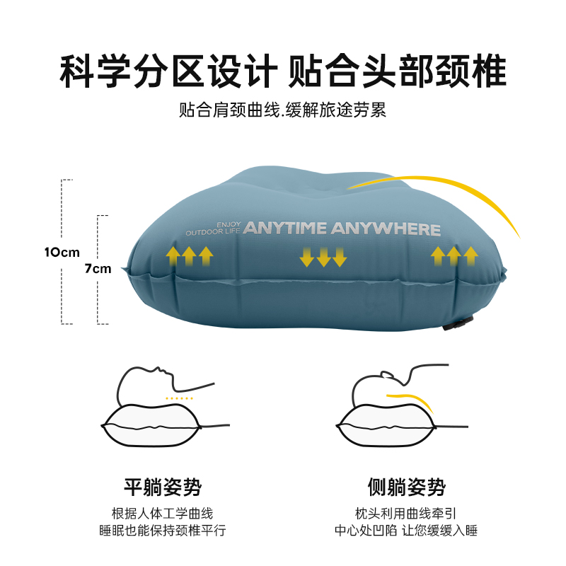 ETROL河豚充气枕头户外露营野营旅行枕便携家用头枕吹气睡觉单人 - 图2