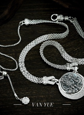 S925纯银扎基拉姆手链抽拉项链时尚藏传财神饰品新中式民族风百搭