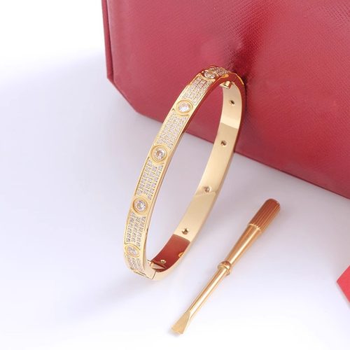 满天星卡加钛钢手镯男女欧美时尚流行手环不锈钢玫瑰金饰品情侣潮 - 图1