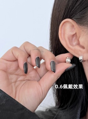 百搭质感碎碎冰耳环女