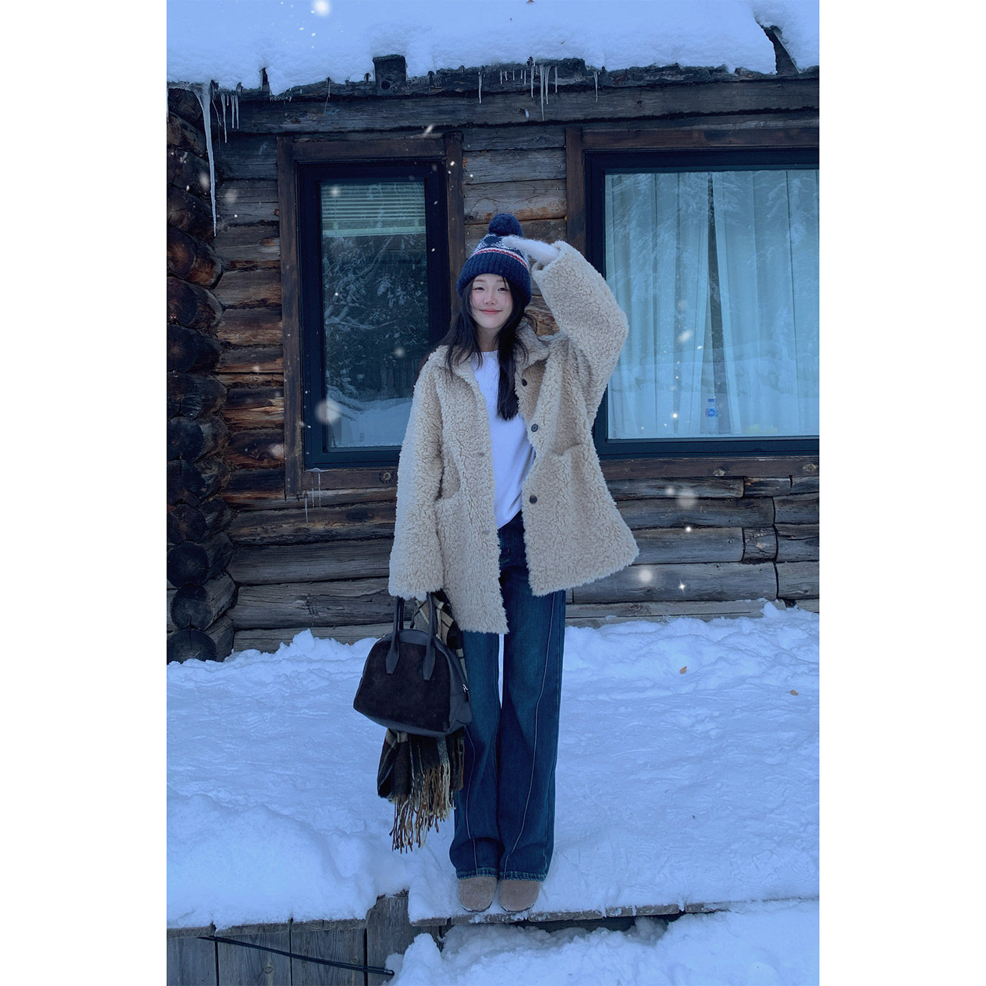 一三良品小个子 气质温柔荃羊毛羊羔毛立翻领颗粒绒外套女冬保暖,淘宝优惠券,粉丝福利购,淘宝优惠卷