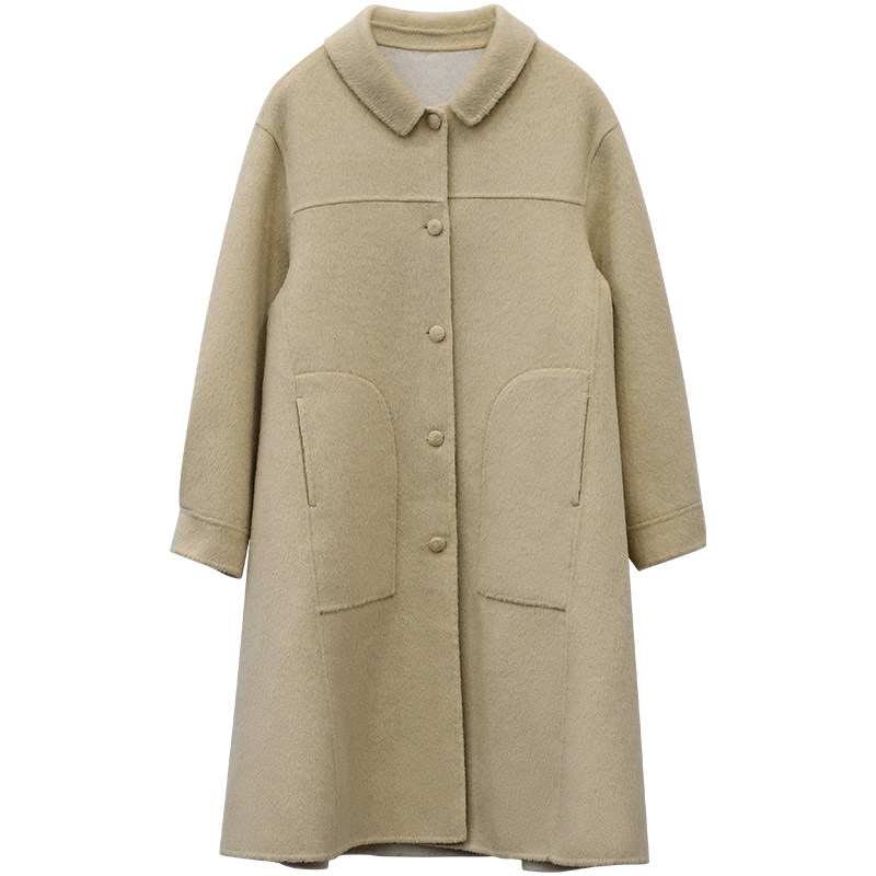 一三良品小个子 宽松气质减龄a摆羊毛双面呢大衣女冬长款毛呢外套,淘宝优惠券,粉丝福利购,淘宝优惠卷