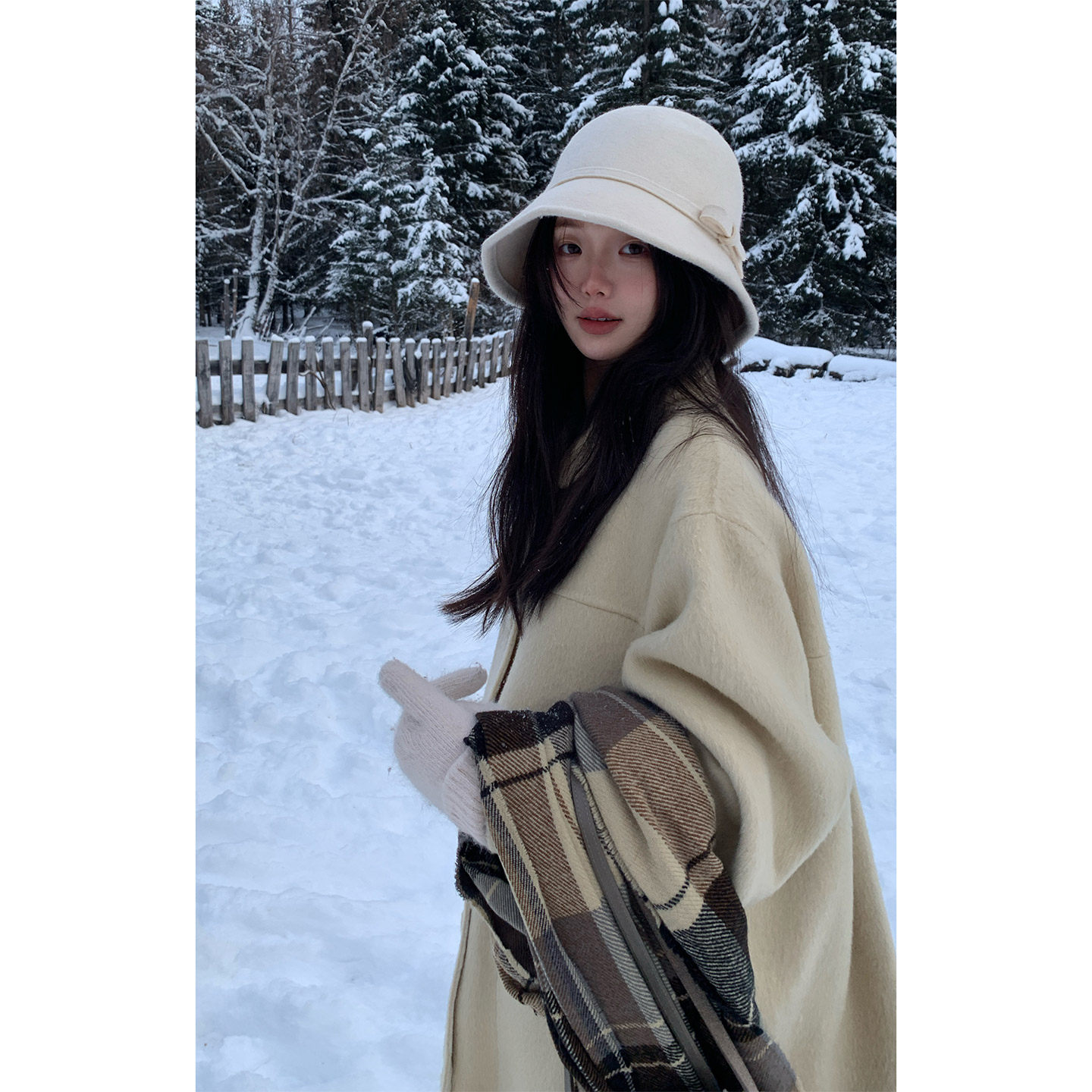 一三良品小个子 宽松气质减龄a摆羊毛双面呢大衣女冬长款毛呢外套,淘宝优惠券,粉丝福利购,淘宝优惠卷