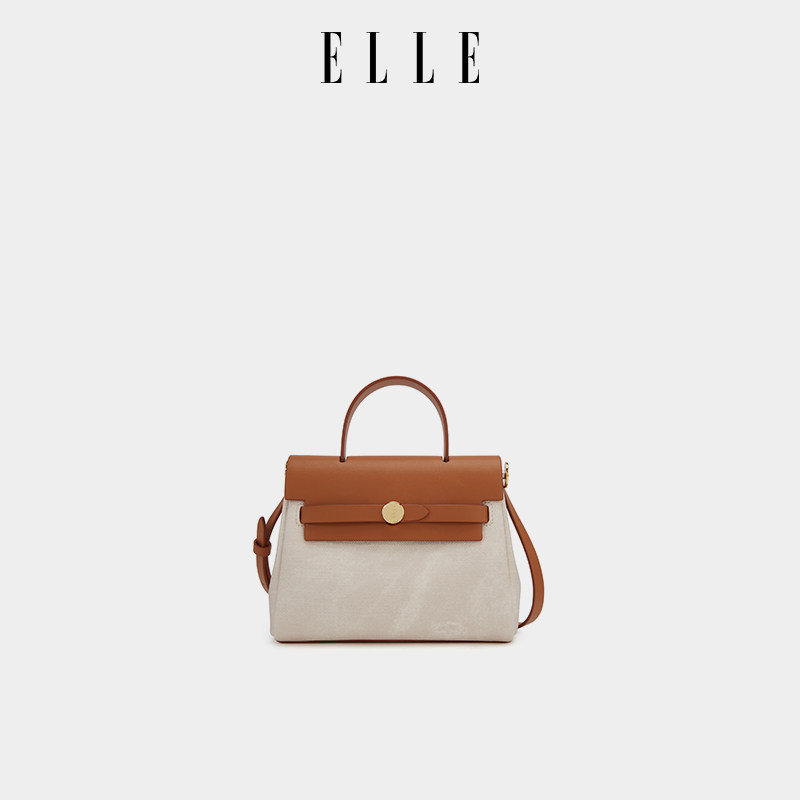 ELLE女包2025新款包包凯莉包单肩斜挎包小众设计高级感通勤手提包,淘宝优惠券,粉丝福利购,淘宝优惠卷