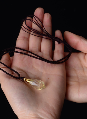 黄水晶随形香薰瓶项坠旺财运