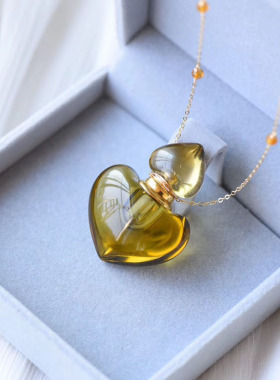 天然黄水晶香薰瓶项坠旺财运