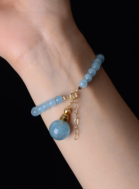 海蓝宝巴西香薰瓶礼物蓝色水晶