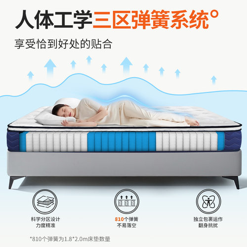 【东方梦】穗宝乳胶床垫席梦思弹簧家用加厚1.8米天然椰棕垫子 - 图2