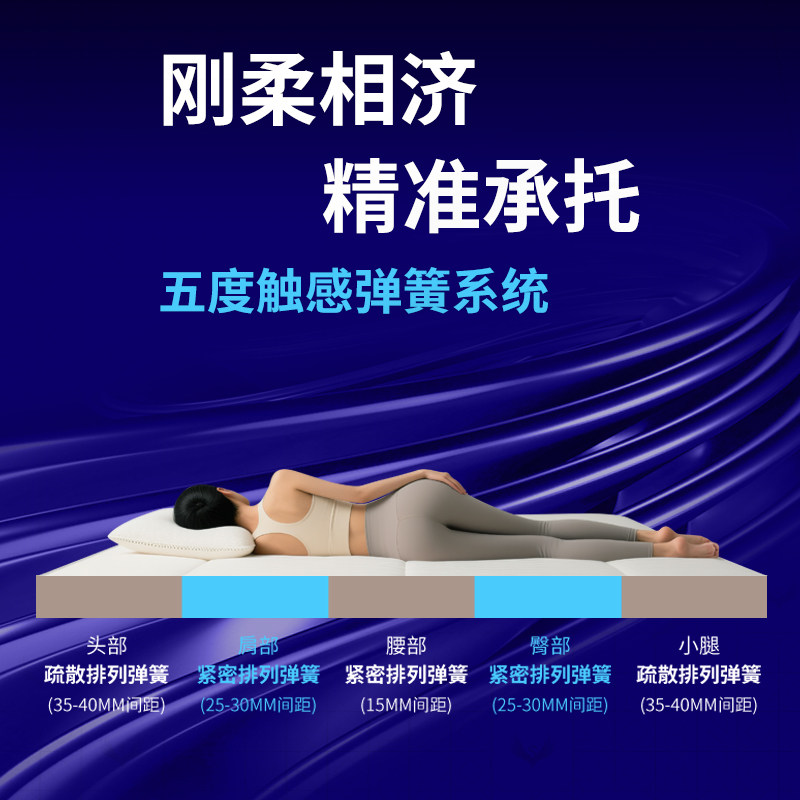 【门店同款】穗宝凝胶记忆棉弹簧偏硬22cm厚席梦思家用床垫 启承,淘宝优惠券,粉丝福利购,淘宝优惠卷