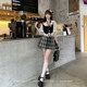 Preppy style ປອມ vest ສອງສິ້ນ, ເສື້ອແລະຊຸດກະໂປງ