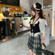 Preppy style ປອມ vest ສອງສິ້ນ, ເສື້ອແລະຊຸດກະໂປງ