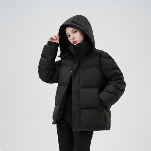 95%白鹅绒羽绒服男女短款2026新款加厚立领面包情侣宽松中戏 - 图0