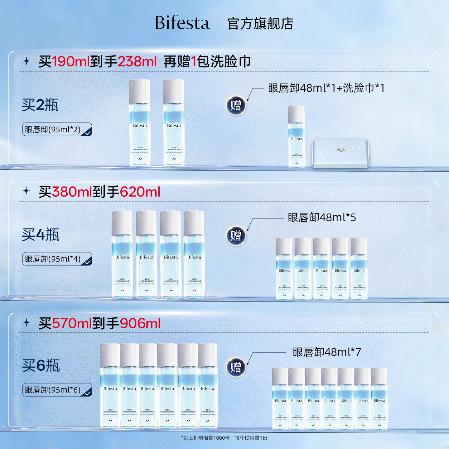 Bifesta缤若诗漫丹眼唇卸妆液卸妆水油正品温和深层清洁2瓶非曼丹
