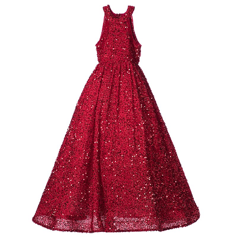 儿童礼服高端女童生日公主裙小主持人钢琴演出服模特走秀服装红色,淘宝优惠券,粉丝福利购,淘宝优惠卷