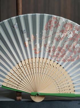 墨雨阁「向露」古风绿色折扇