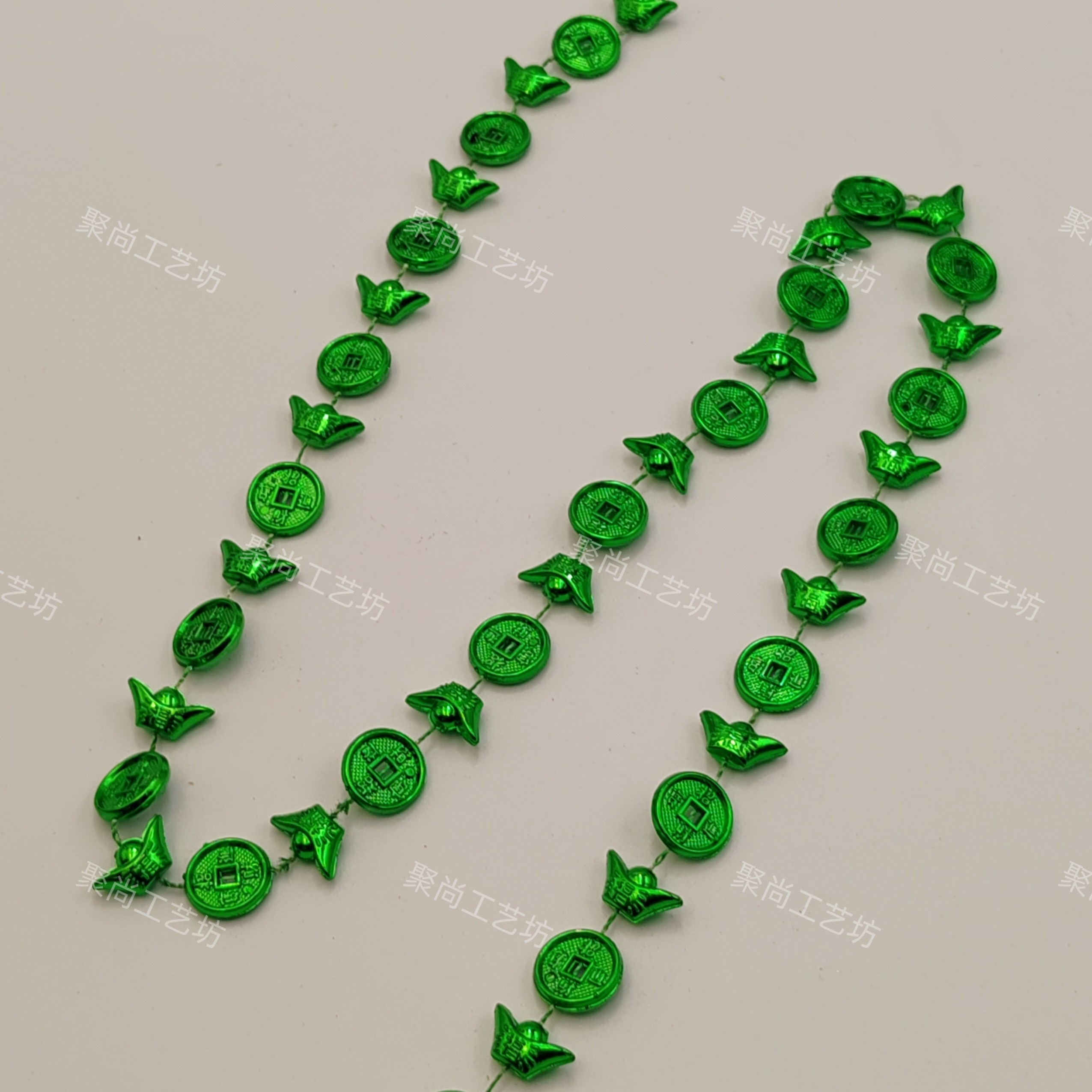 16mm元宝铜钱链 中秋工艺品高颜值节庆用品折塔装饰吊珠花边,淘宝优惠券,粉丝福利购,淘宝优惠卷