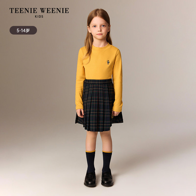 TeenieWeenie Kids小熊童装25年新款秋冬女童学院风格纹百褶半裙,淘宝优惠券,粉丝福利购,淘宝优惠卷