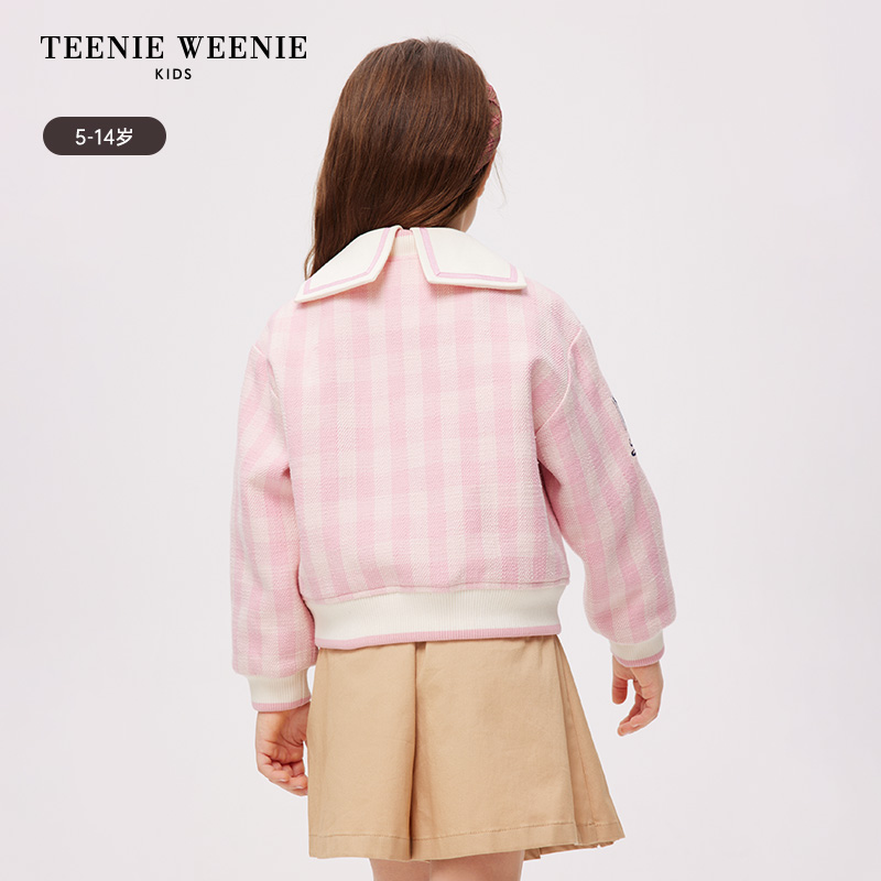 TeenieWeenie Kids小熊童装24春季新款女童可爱格纹棒球服外套