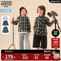 TeenieWeenie Kids small bear children dress male and female children gaggers with long sleeves shirt children green blouses