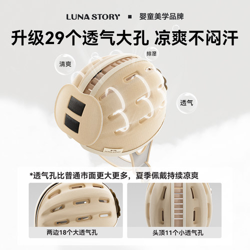 lunastory婴儿防摔护头神器宝宝学步走路防撞头盔爬行保护安全帽 - 图0