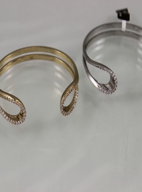 轻奢高级感镶钻锆石铜开口手镯