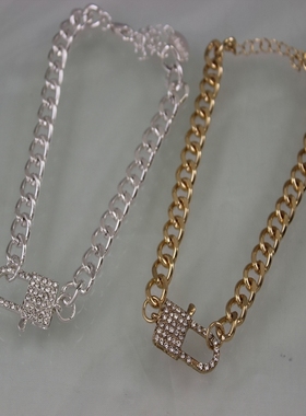 小众设计感时尚钻饰锁扣手链脚链