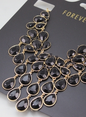 图片夸张流苏宝石欧美项链