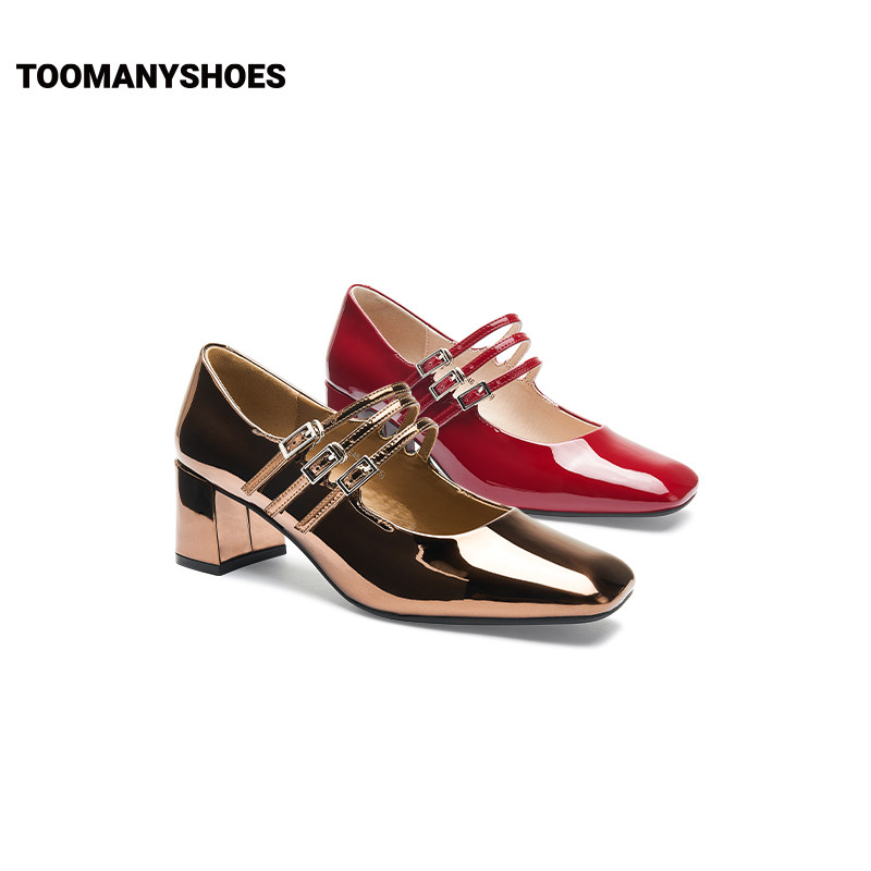 Toomanyshoes新款crush粗跟小香风优雅复古玛丽珍鞋女,淘宝优惠券,粉丝福利购,淘宝优惠卷