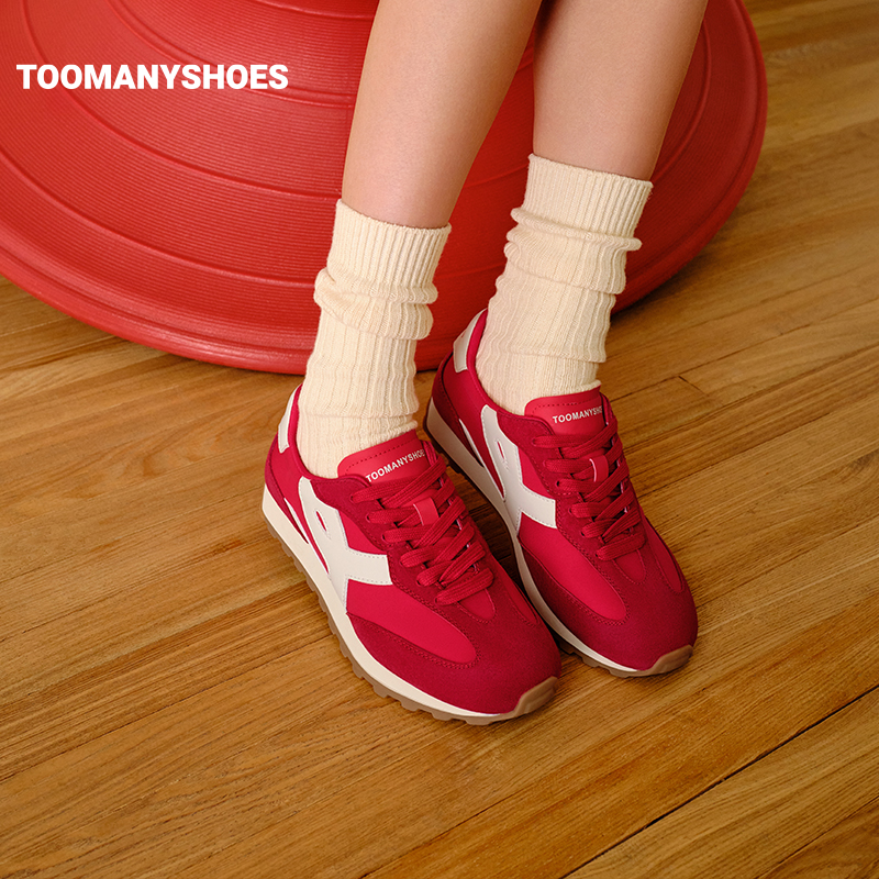 【所有女生的衣橱直播间】Toomanyshoes三分球撞色平底阿甘鞋女