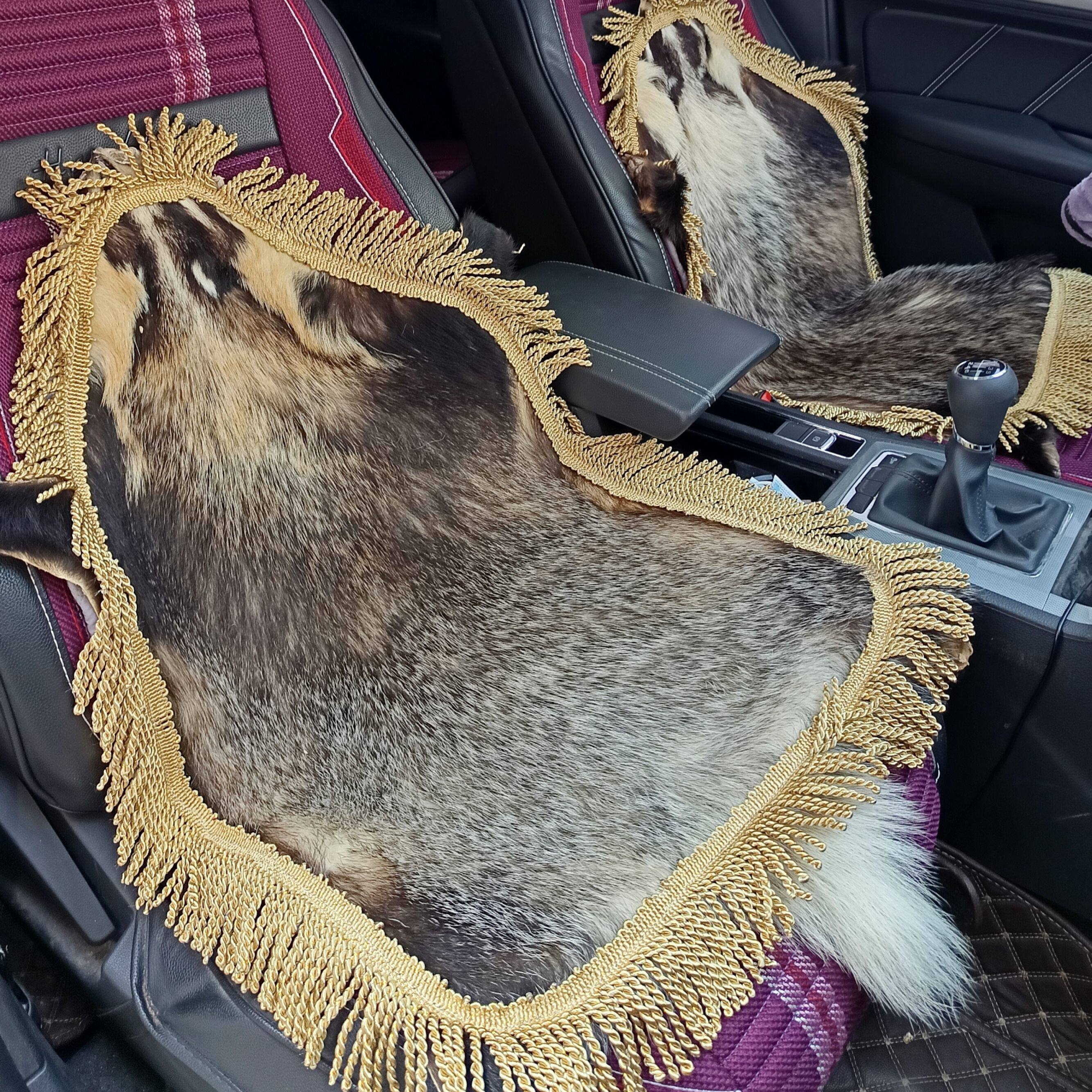 獾皮汽车坐垫整张真皮原皮沙发垫痔疮座垫车垫透气四季通用獾子皮