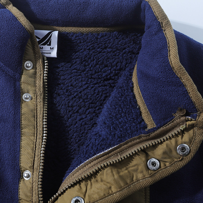 秋季山系重磅户外摇粒绒立领夹克男士加绒加厚保暖拼色修身外套潮,淘宝优惠券,粉丝福利购,淘宝优惠卷