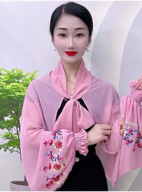 精品【绣花披肩】防晒时尚百搭