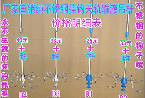 医院窗帘滑轨铝合金隔帘轨道 导轨不锈钢输液架吊杆病床输液挂钩 - 图2
