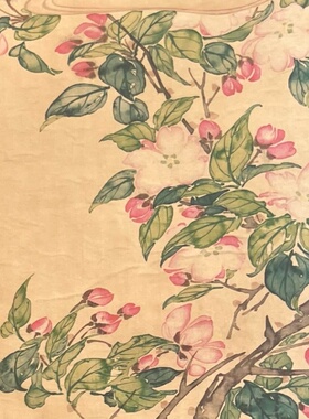 仿古玩收藏古董国画名家字画中堂条幅横幅四条屏客厅装饰喜鹊双寿